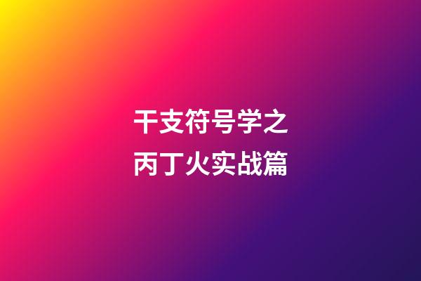 干支符号学之丙丁火实战篇