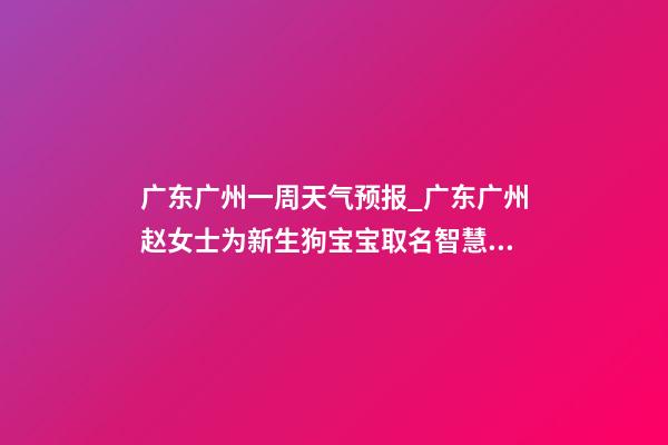 广东广州一周天气预报_广东广州赵女士为新生狗宝宝取名智慧型套餐-第1张-公司起名-玄机派