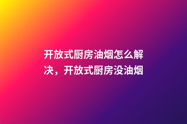 开放式厨房油烟怎么解决，开放式厨房没油烟-第1张-观点-玄机派