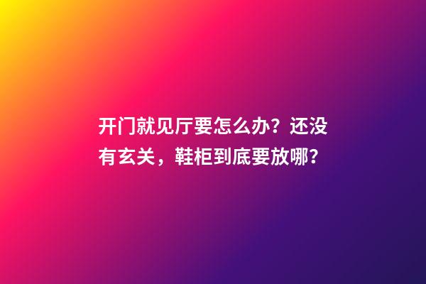 开门就见厅要怎么办？还没有玄关，鞋柜到底要放哪？