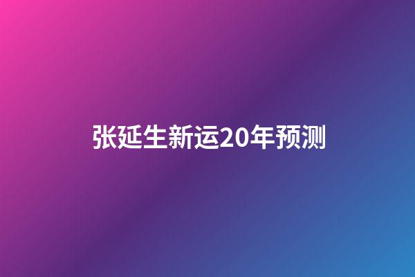 张延生新运20年预测