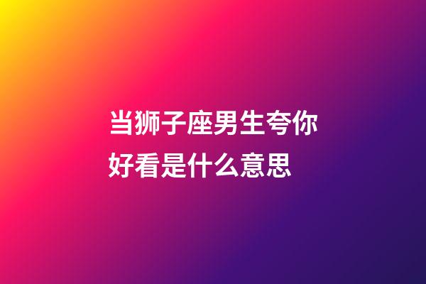 当狮子座男生夸你好看是什么意思-第1张-星座运势-玄机派