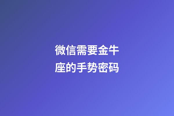 微信需要金牛座的手势密码