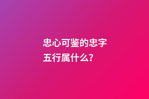 忠心可鉴的忠字五行属什么？