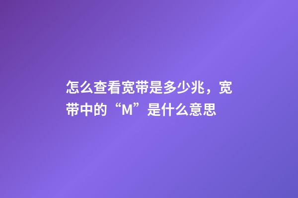 怎么查看宽带是多少兆，宽带中的“M(兆)”是什么意思-第1张-观点-玄机派