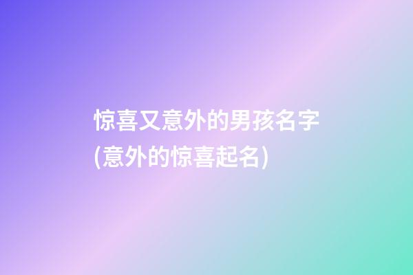 惊喜又意外的男孩名字(意外的惊喜起名)