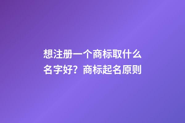 想注册一个商标取什么名字好？商标起名原则-第1张-商标起名-玄机派