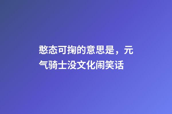 憨态可掬的意思是，元气骑士没文化闹笑话-第1张-观点-玄机派