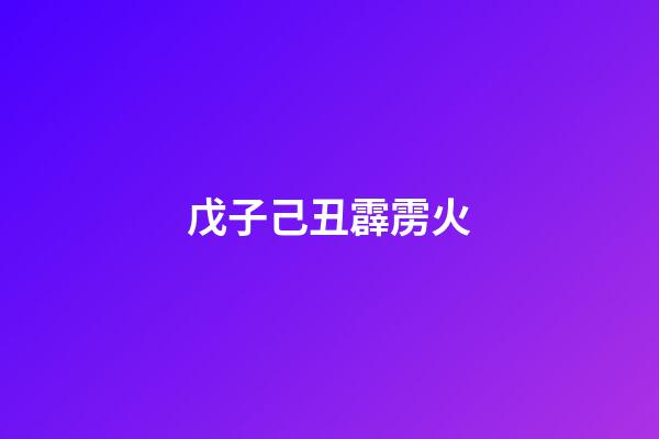 戊子己丑霹雳火