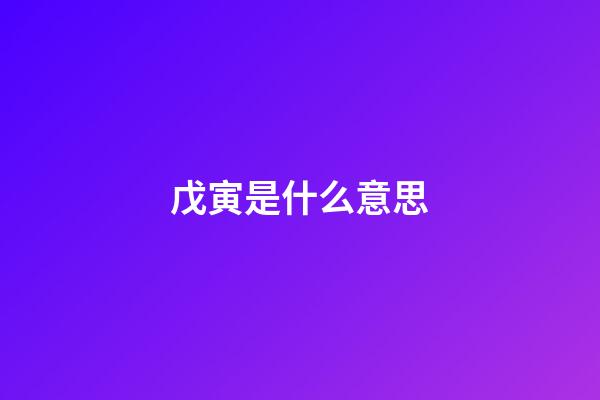 戊寅是什么意思