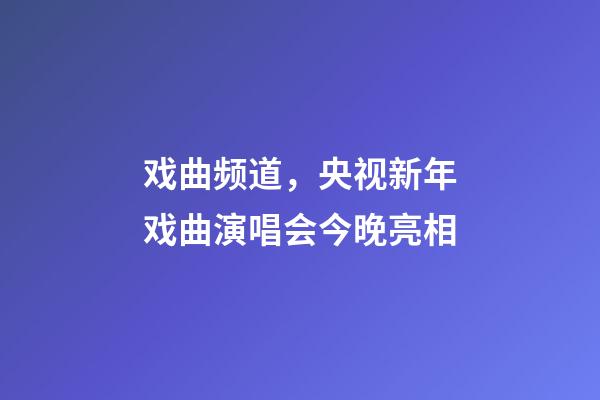 戏曲频道，央视新年戏曲演唱会今晚亮相-第1张-观点-玄机派