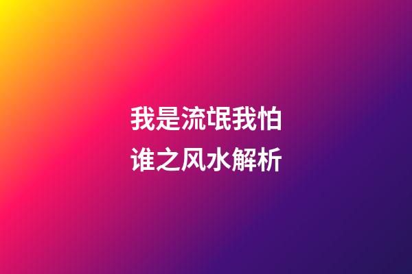 我是流氓我怕谁之风水解析