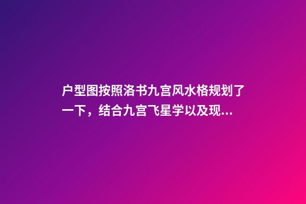 户型图按照洛书九宫风水格规划了一下，结合九宫飞星学以及现代家