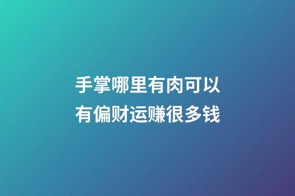 手掌哪里有肉可以有偏财运赚很多钱