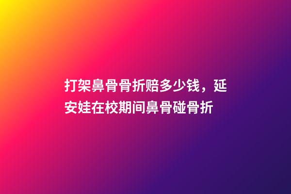 打架鼻骨骨折赔多少钱，延安娃在校期间鼻骨碰骨折-第1张-观点-玄机派