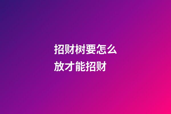 招财树要怎么放才能招财