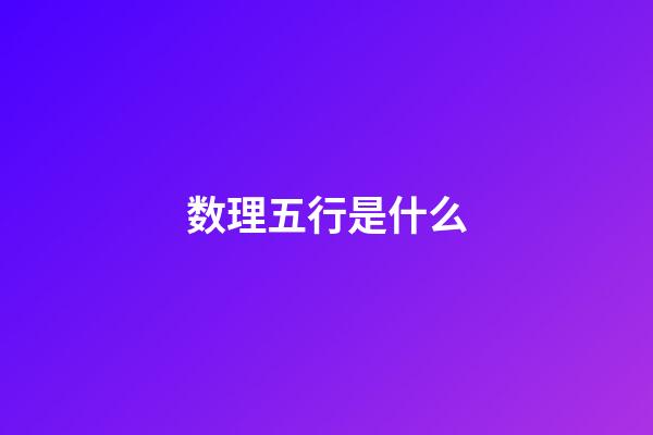 数理五行是什么