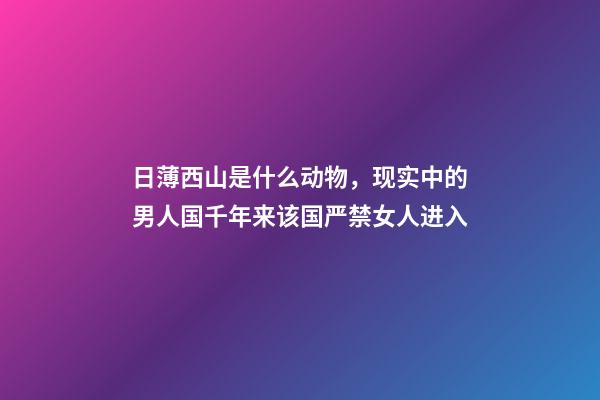 日薄西山是什么动物，现实中的男人国千年来该国严禁女人进入-第1张-观点-玄机派