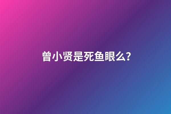 曾小贤是死鱼眼么？