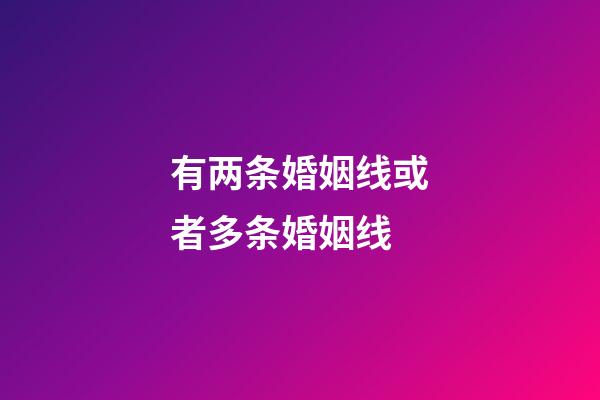 有两条婚姻线或者多条婚姻线