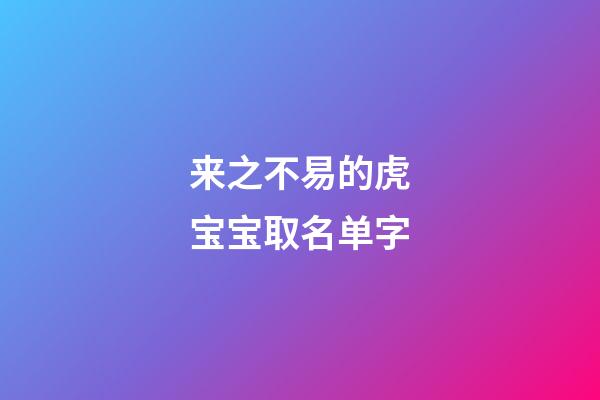 来之不易的虎宝宝取名单字(虎宝宝取什么名字旺财)