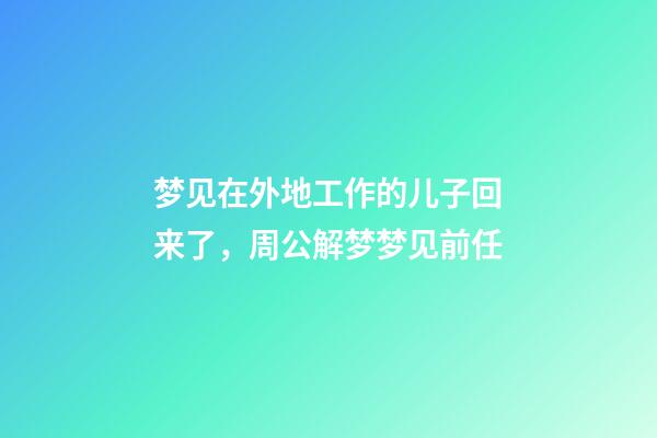 梦见在外地工作的儿子回来了，周公解梦梦见前任-第1张-观点-玄机派