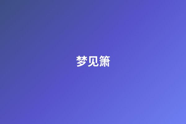 梦见箫