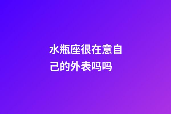 水瓶座很在意自己的外表吗吗-第1张-星座运势-玄机派