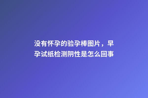 没有怀孕的验孕棒图片，早孕试纸检测阴性是怎么回事-第1张-观点-玄机派