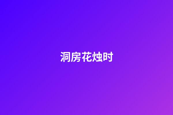 洞房花烛时