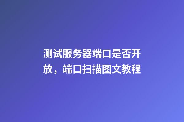 测试服务器端口是否开放，端口扫描图文教程-第1张-观点-玄机派