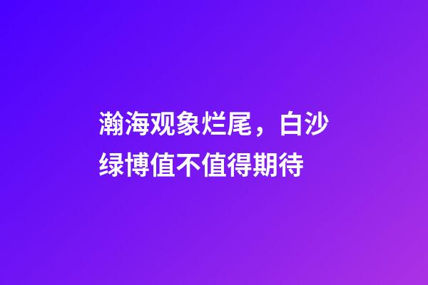 瀚海观象烂尾，白沙绿博值不值得期待-第1张-观点-玄机派