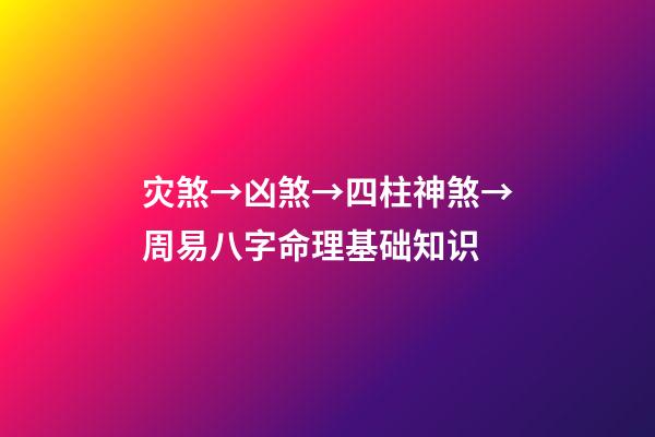 灾煞→凶煞→四柱神煞→周易八字命理基础知识