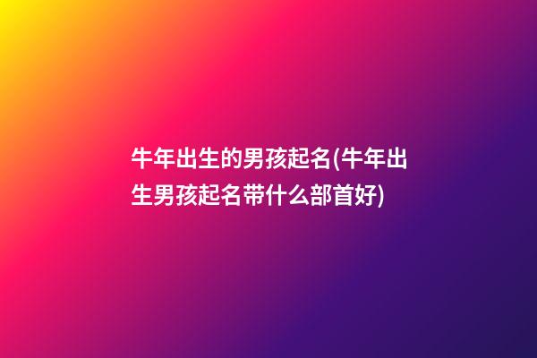 牛年出生的男孩起名(牛年出生男孩起名带什么部首好)