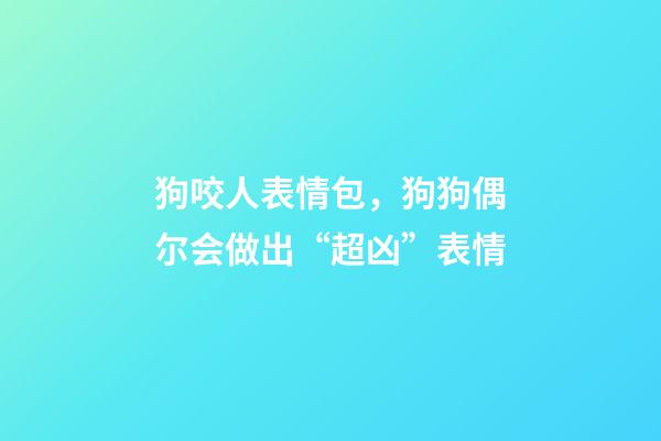 狗咬人表情包，狗狗偶尔会做出“超凶”表情-第1张-观点-玄机派