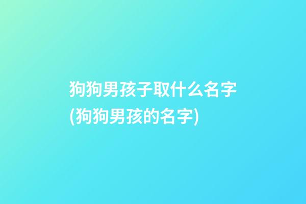 狗狗男孩子取什么名字(狗狗男孩的名字)