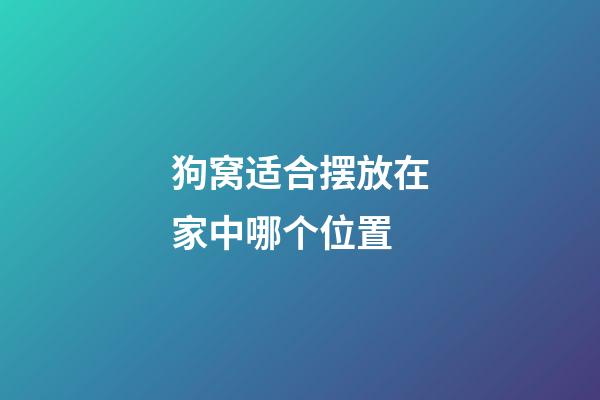 狗窝适合摆放在家中哪个位置