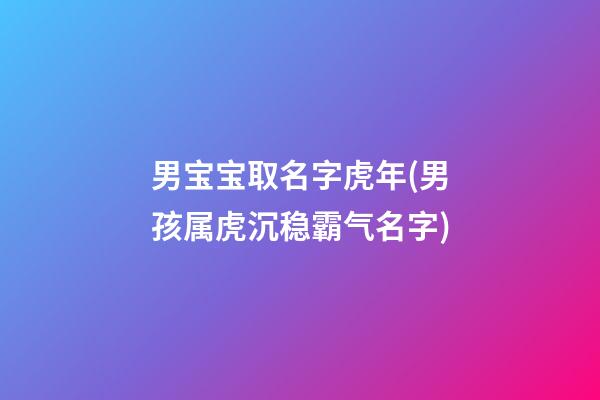 男宝宝取名字虎年(男孩属虎沉稳霸气名字)