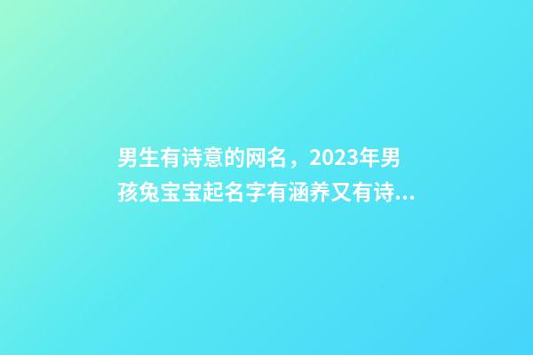 男生有诗意的网名，2023年男孩兔宝宝起名字有涵养又有诗意的男孩名字-第1张-观点-玄机派