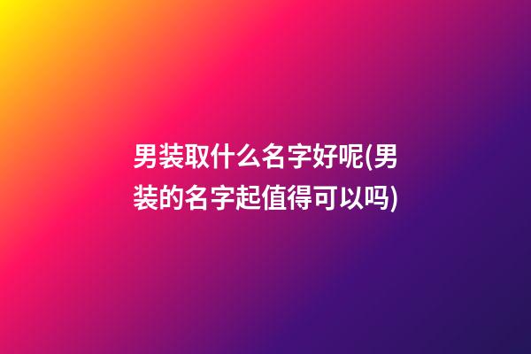 男装取什么名字好呢(男装的名字起值得可以吗)