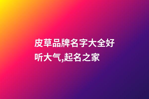 皮草品牌名字大全好听大气,起名之家-第1张-商标起名-玄机派