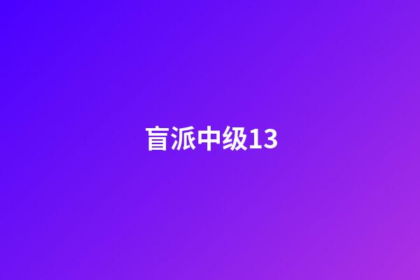 盲派中级13