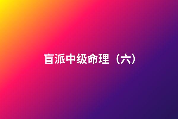 盲派中级命理（六）