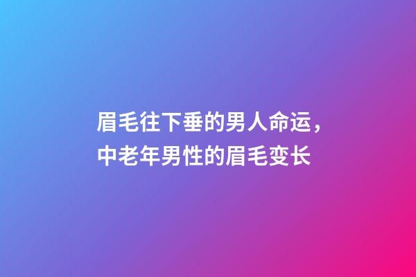 眉毛往下垂的男人命运，中老年男性的眉毛变长-第1张-观点-玄机派