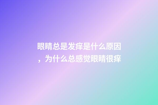 眼睛总是发痒是什么原因，为什么总感觉眼睛很痒-第1张-观点-玄机派