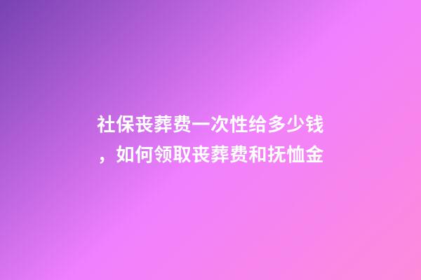 社保丧葬费一次性给多少钱，如何领取丧葬费和抚恤金-第1张-观点-玄机派