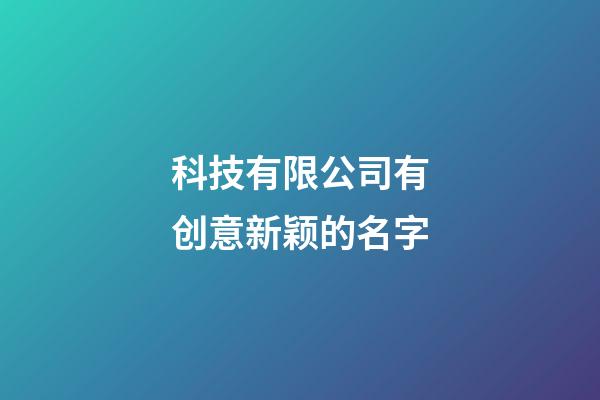 科技有限公司有创意新颖的名字