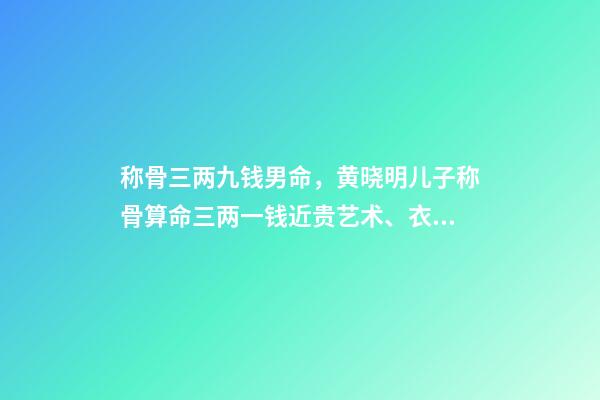 称骨三两九钱男命，黄晓明儿子称骨算命三两一钱近贵艺术、衣食足用-第1张-观点-玄机派