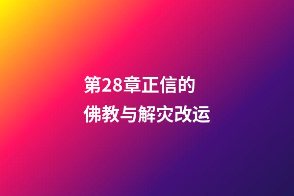 第28章正信的佛教与解灾改运