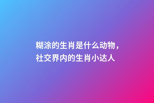 糊涂的生肖是什么动物，社交界内的生肖小达人-第1张-观点-玄机派